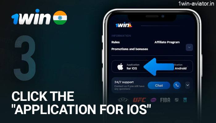 Click to download the 1win iOS app